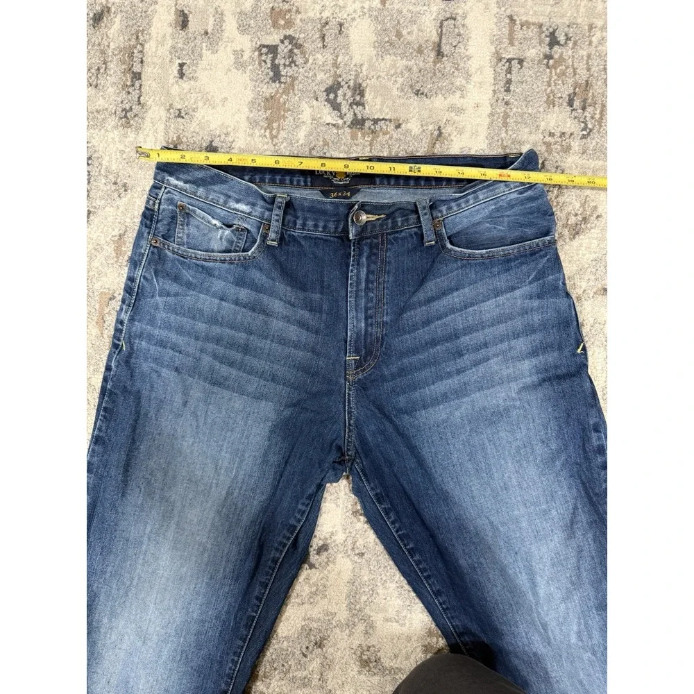 Lucky Brand 329 Jeans Mens 36x34 Classic Straight Stretch Dark Wash Zip Fly - Picture 9 of 16